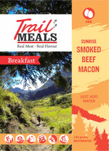 Load image into Gallery viewer, Sunrise Smoked Beef Macon BREAKFAST TrailMeal 82g

